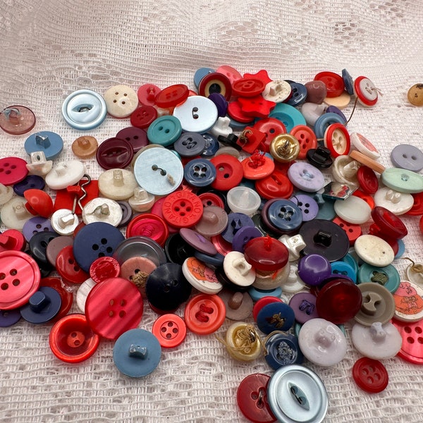 150 vintage buttons, Cute Buttons, Destash buttons, vintage sewing supplies. sewing embellishments, button lot, sewing supplies, mystery bag