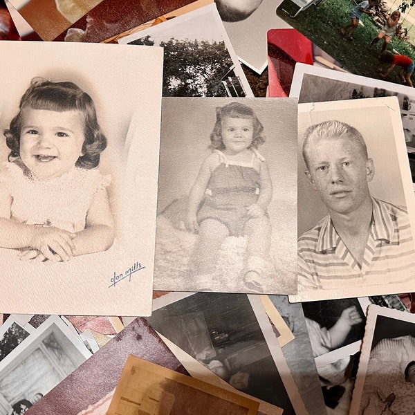 Vintage children’s photos, antique photos, photo lot, 20 vintage photos, photos of kids, scrap pack, scrapbooking, junk journal lot