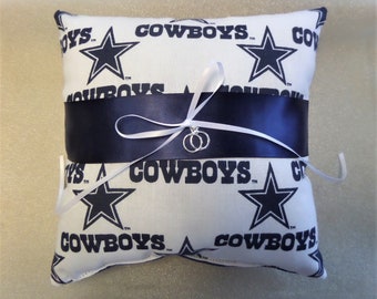 Dallas Cowboys football Wedding Ring Bearer pillow ~ See my other listings for a matching garter.