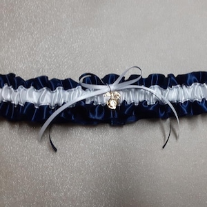 U.S. Marine Corp navy blue & white or red and yellow gold colors with Marines  corps charm ~ US Military Prom / Wedding Toss keepsake garter