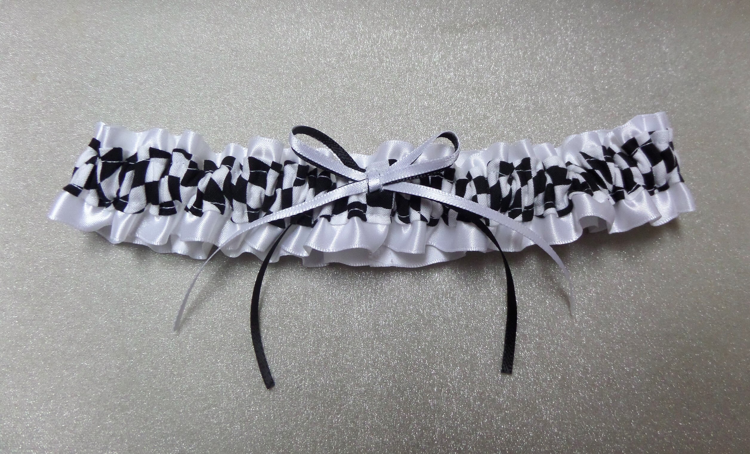 Black White Satin Garter Belt - Etsy