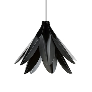 Lotus Flower Light Shade, Black Lampshade, Modern Pendant Lighting, Made in UK