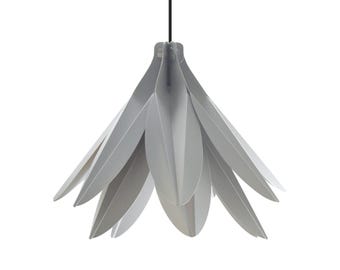 Lotus Flower Light Shade, Grey Lampshade, Modern Pendant Lighting, Made in UK