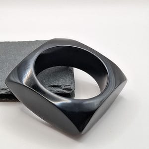 Vintage 1980-tals Chunky svart fyrkantigt armband