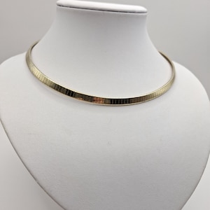 Vintage Gold Tone Omega Chain 16.5 inch Choker Necklace
