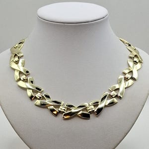 Vintage guldfärgad länkhalsband med choker