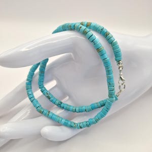 Genuine Turquoise Heishi Natural Stone Beaded Necklace