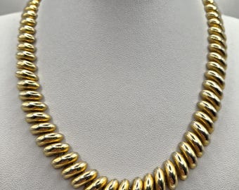 Vintage 1980's Gold Tone Necklace & Bracelet Set