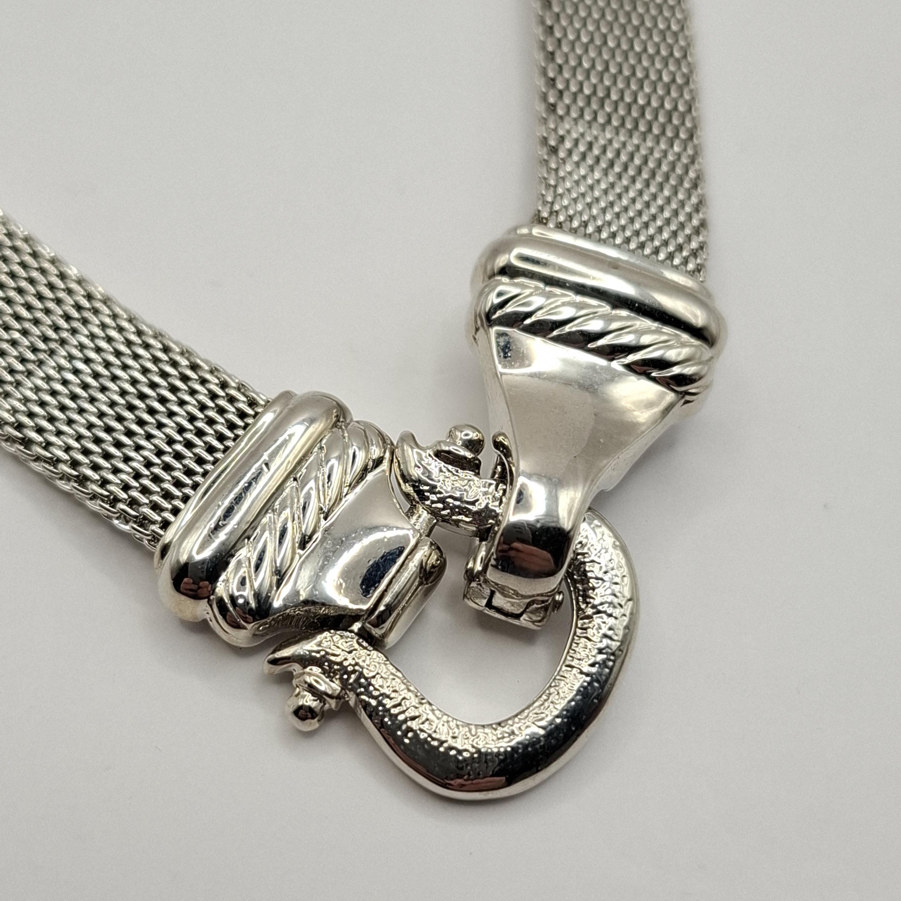 Vintage Silver Tone Mesh Chain With Rhinestone Bows Statement Belt Necklace OS Duane Vintage Rhinestone Bow Choker Necklace – Poshique main image 4