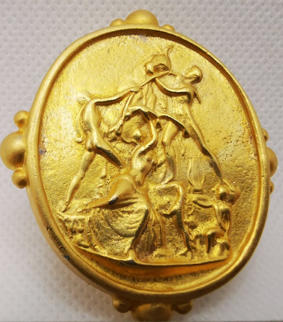Broche Vintage "Les Trois Grâces" - Bijou Ancien - Occasion Avec Rayures D'Usage