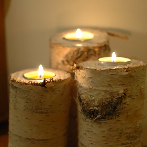 Natural Birch bois Chandeliers