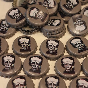 100 Pcs Raven Beer Bottle Caps Usher Gray Edgar Allan Poe Face