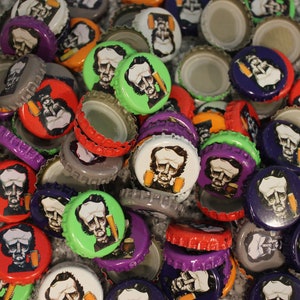 100 Raven Edgar Allan Poe Bottle Caps 7 Colors No Dents Clean Fast Shipping