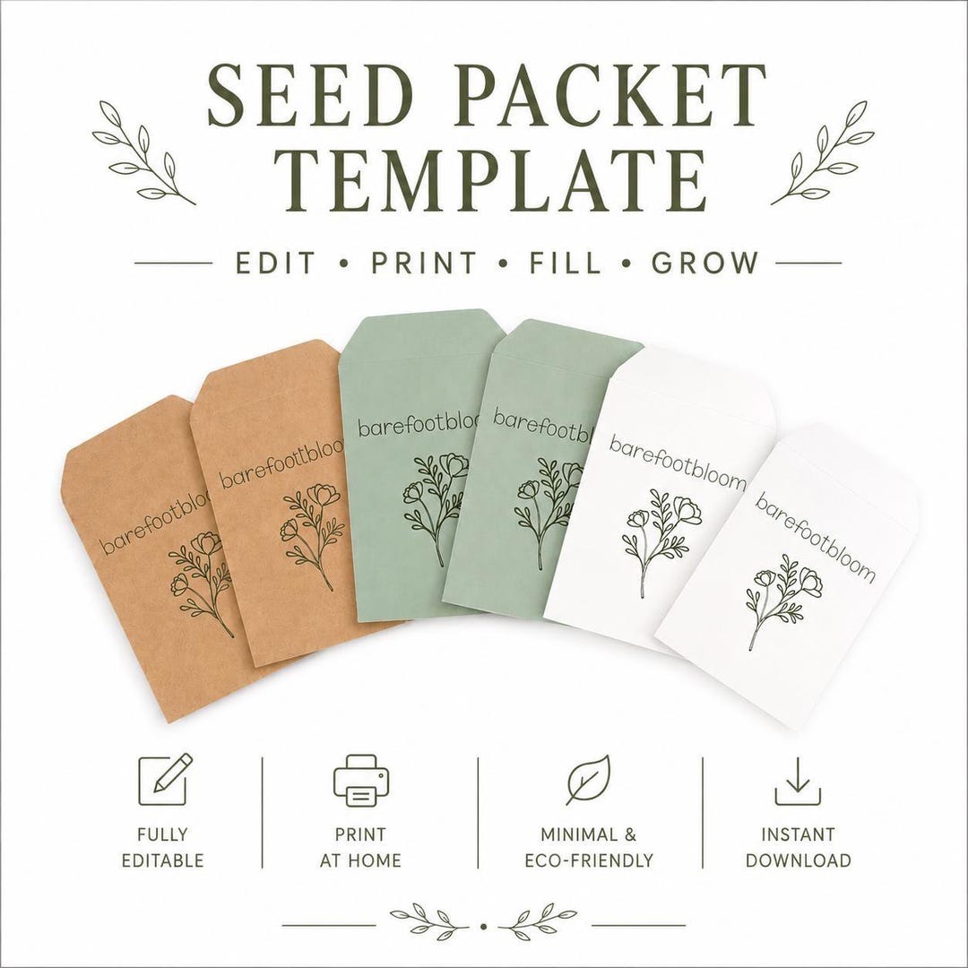 Seed Packet Template SVG | Cricut Cut File | Printable Envelope | DIY ...