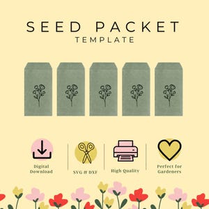 Seed Packet Template SVG | Cricut Cut File | Printable Envelope | DIY Seed Saving