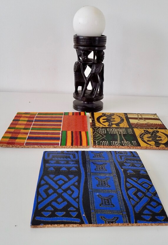 African Print Cork Table Mats Trivets Home Decor Table Etsy