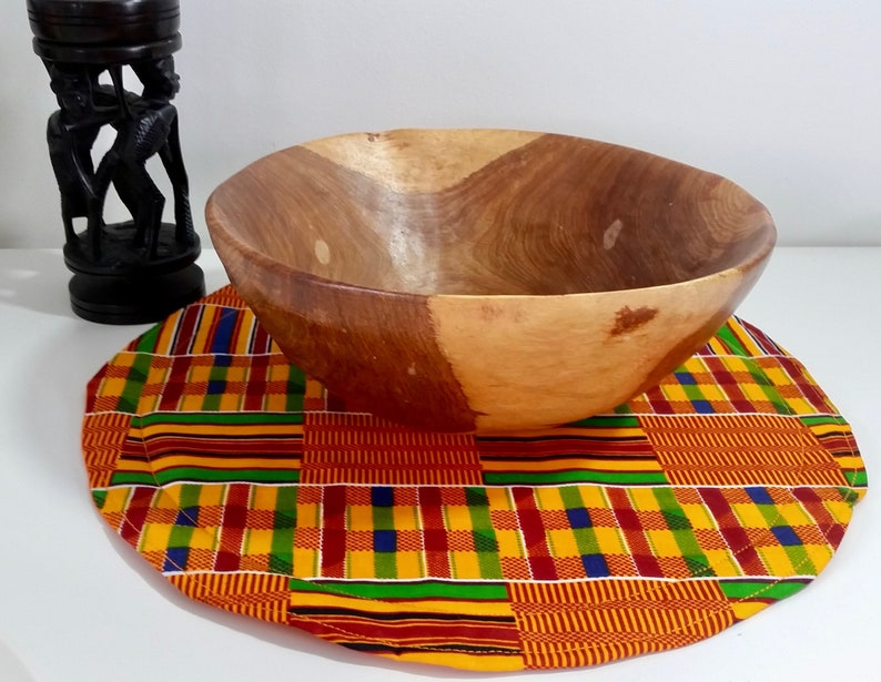 Kente Fabric Table Mat African Print Round Table Mat African Etsy