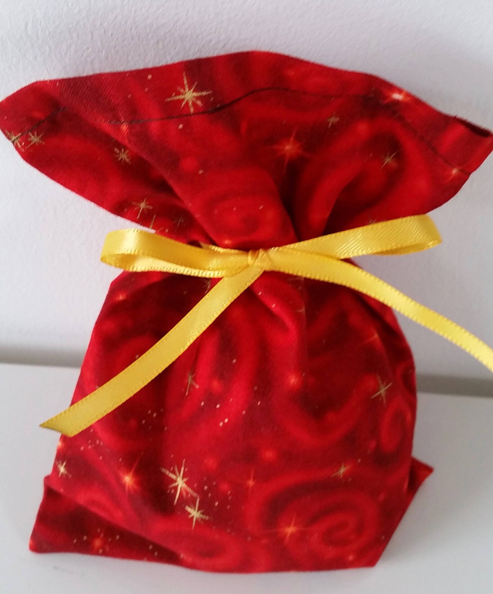 Stars and Swirls on Red Fabric Gift Bags / Treat Bags Etsy
