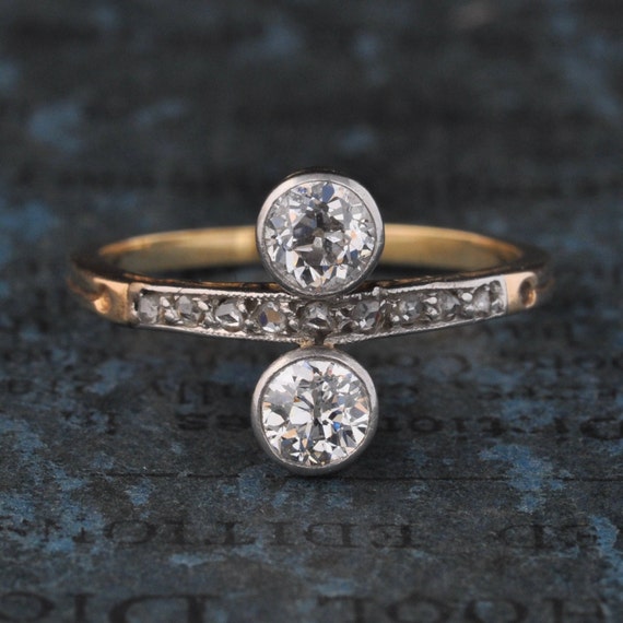 Art Deco Diamond Engagement Ring-Edwardian Engagem