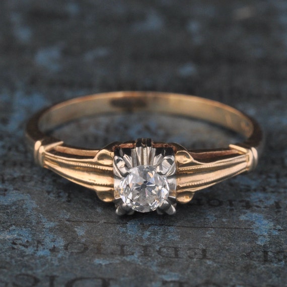Antique Solitaire Diamond Engagement Ring 1920s 1930s Vintage - Etsy