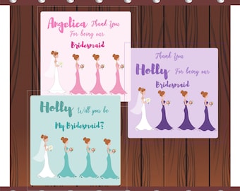 Personalised Bridesmaid Greetings Card - Will you be my bridesmaid , Maid Of Honour
