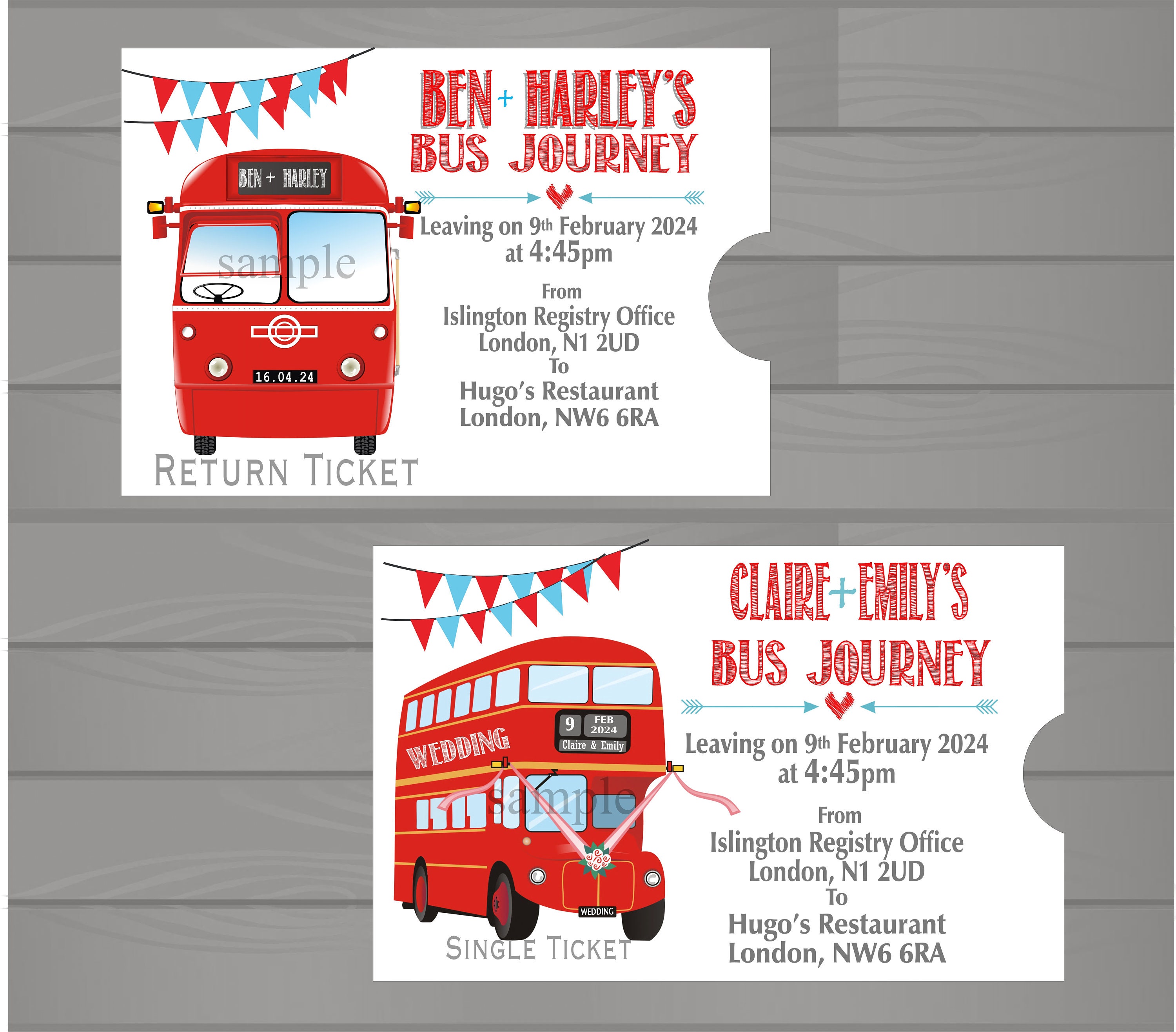 Wedding Bus Card Wedding Bus Card