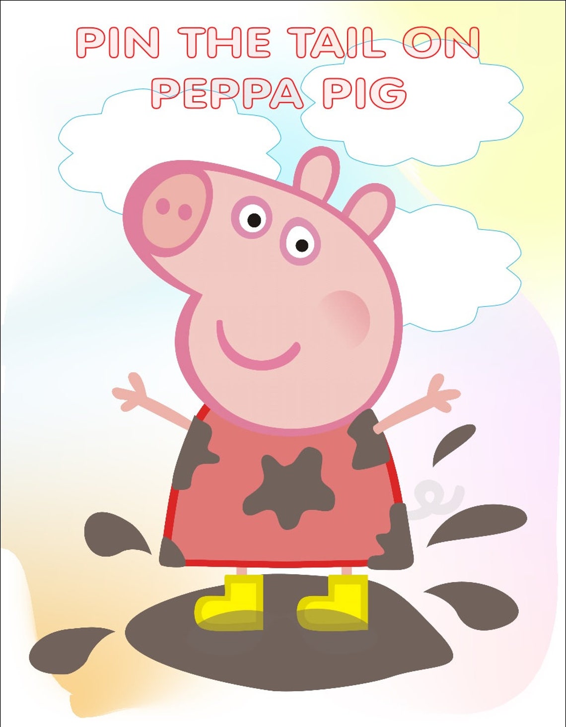 Pin The Tail on Peppa Game 15 Players A3 size | Etsy