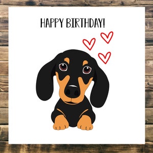 Verjaardagskaart van Hond Leuke Teckel Nieuwigheid Leuke Worst Hond / Verjaardag