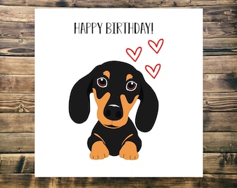 Birthday Card from Dog Cute Dachshund Novelty Cute Sausage Dog /Birthday