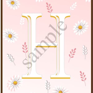 Daisy Print | Initial Letter  Print | Personalised Print | Floral | Kids decor | Office | Nursery Print