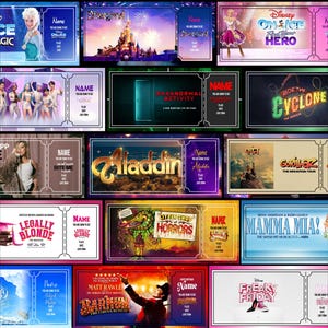 Entrada personalizada de recuerdo, regalo para conciertos de teatro y musicales (sobre incluido) para cumpleaños, Navidad y ocasiones especiales. imagen 10