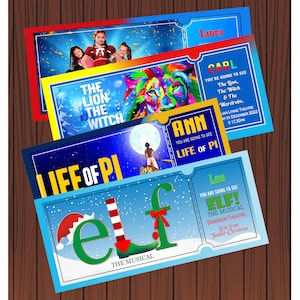 Laden Sie digitale personalisierte personalisierte Andenken-Theater, Musik, Konzertgeschenkkarte für Geburtstag, Weihnachten, jeden Anlass für Sie zum Ausdrucken herunter