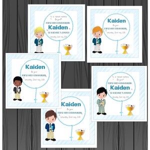 Personalised First Holy Communion Religious Ceremony Card Boys, Rosary