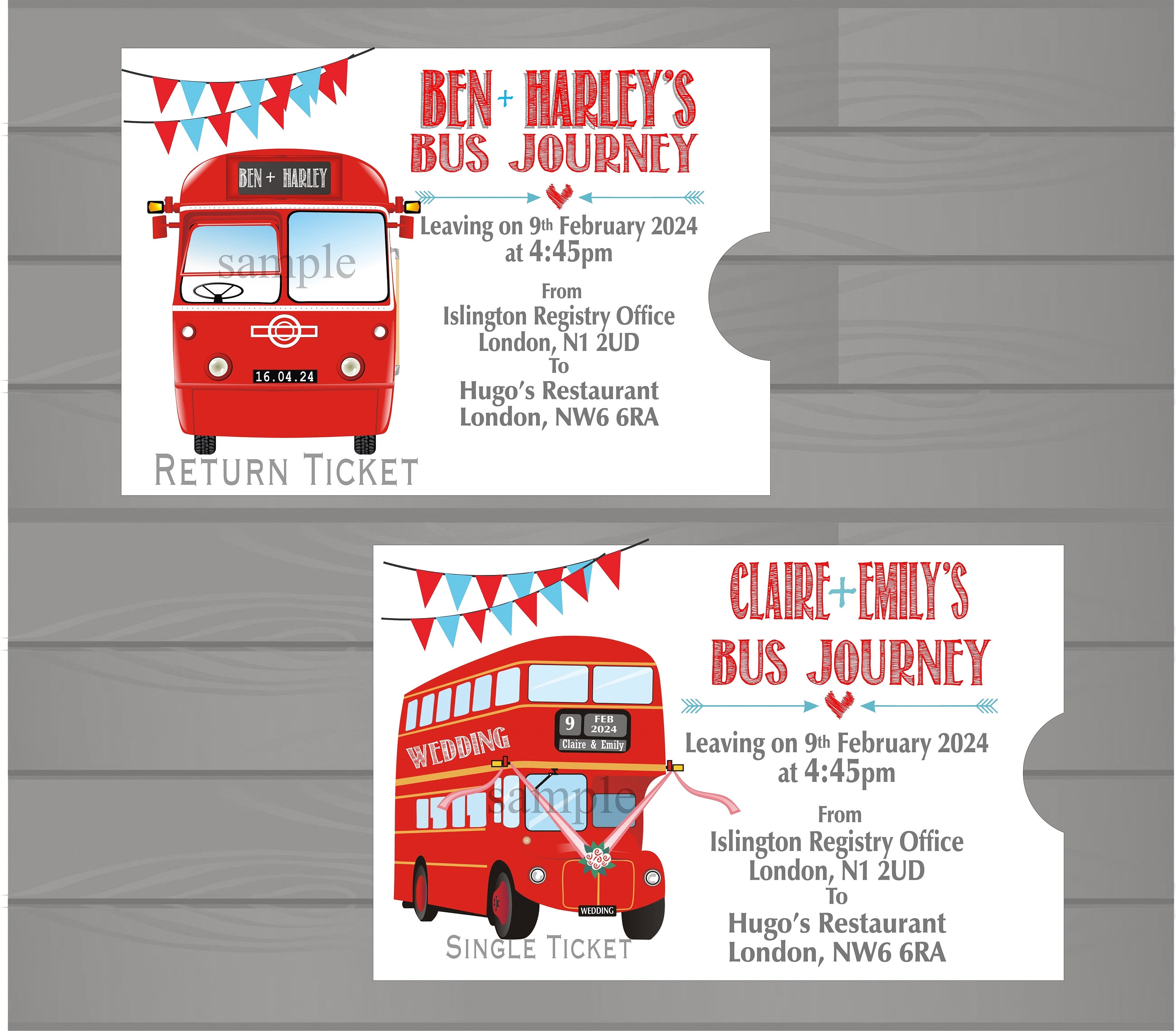 Wedding Bus Card Wedding Bus Card