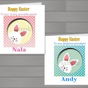 Personalisierte Frohe Osterkarte Hase, Hase, Grußkarte
