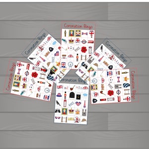 Illustrated Royal British Bingo Game PDF Email Télécharger 32 feuilles de jeu idéales pour les fêtes