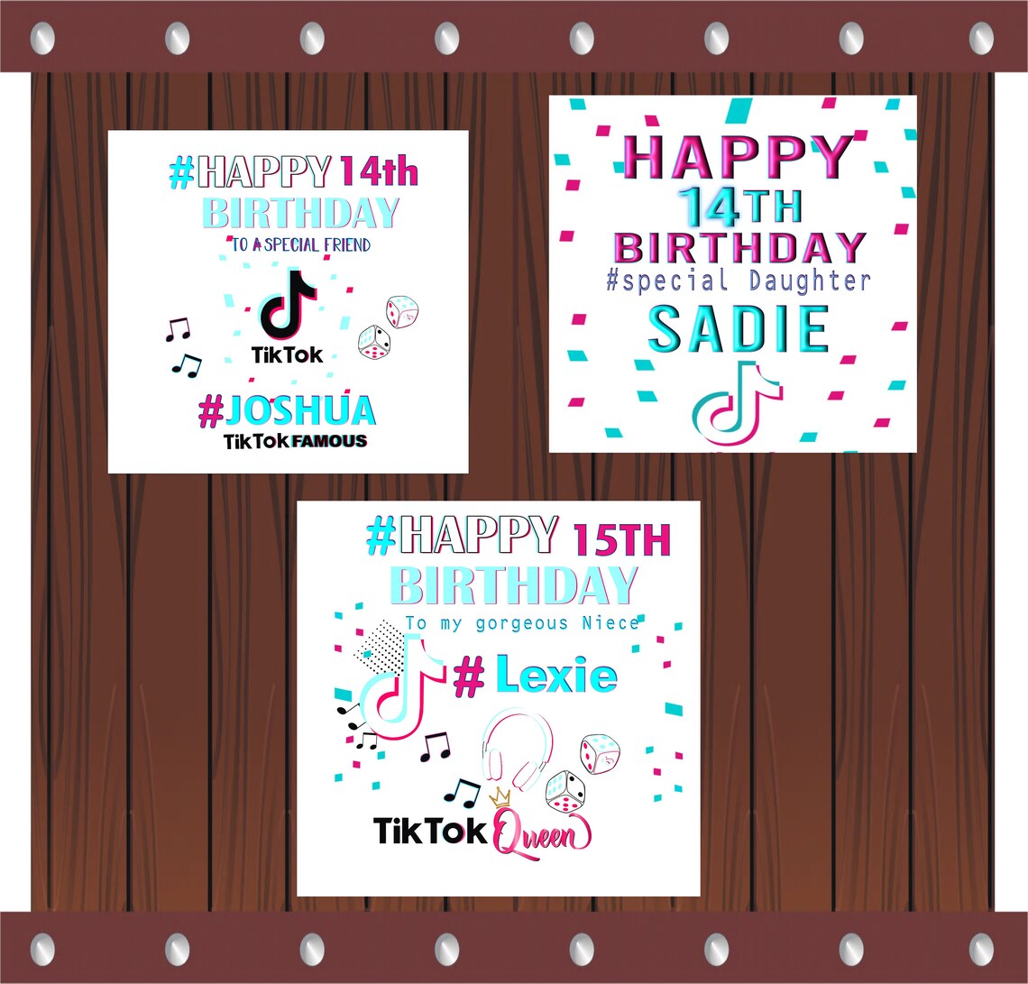 Personalised TikTok Card Greetings Card Etsy