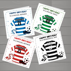 Camiseta de fútbol personalizada, tarjeta, hijo papá tío primo amigo de cualquier edad,