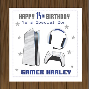 Personalisierte handgemachte Gamer Controller Karte Geburtstag junge jedes Alter Sohn, Tochter, Enkel, Gaming