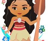 Pin The Shell on the Necklace Moana Game -15 Players A3 size