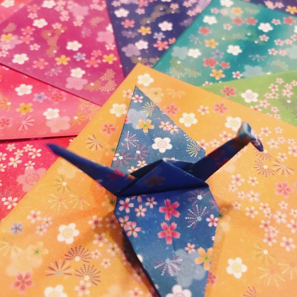Origami Kranich Vogel Blume