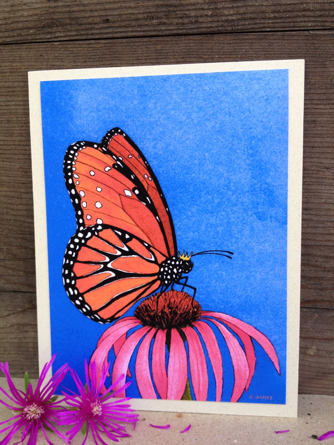 queen butterfly greeting card