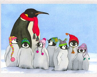 Penguins (Tiddely-Pom Penguins) Greeting Card