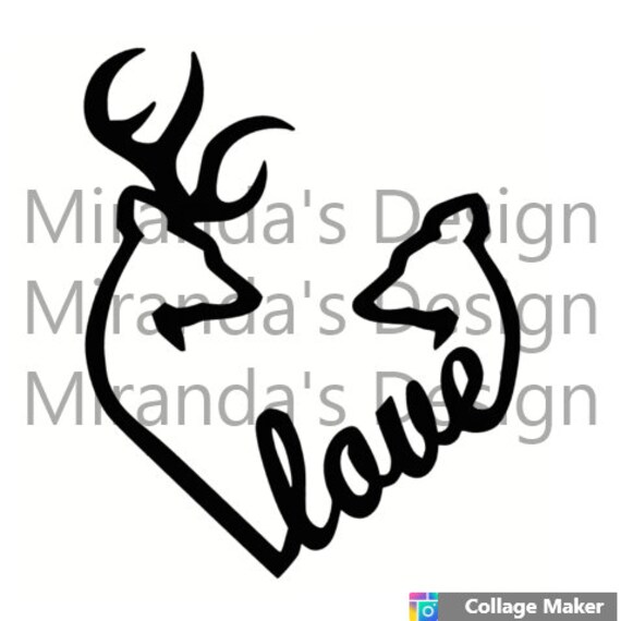 Deer Buck Doe Love Svg Png Jpg Digital Download File Decal Etsy