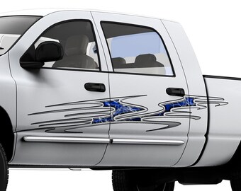 2 Pack Pair Of Lightning Bolt Vinyl Sticker Decal Inverse Mirror Thunder Bolts