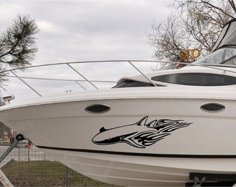 Shark Flames Boat Vinyl Graphics Set Of 2