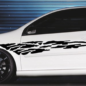 Car Stripes Decals, Vinyl Cut Vehicle Decals, Mud Splash Graphics, Set of 2