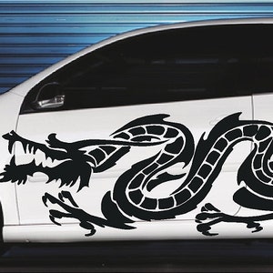 Vinyl Car Side Decals, Vehicle Graphics, Dragons, Set of 2