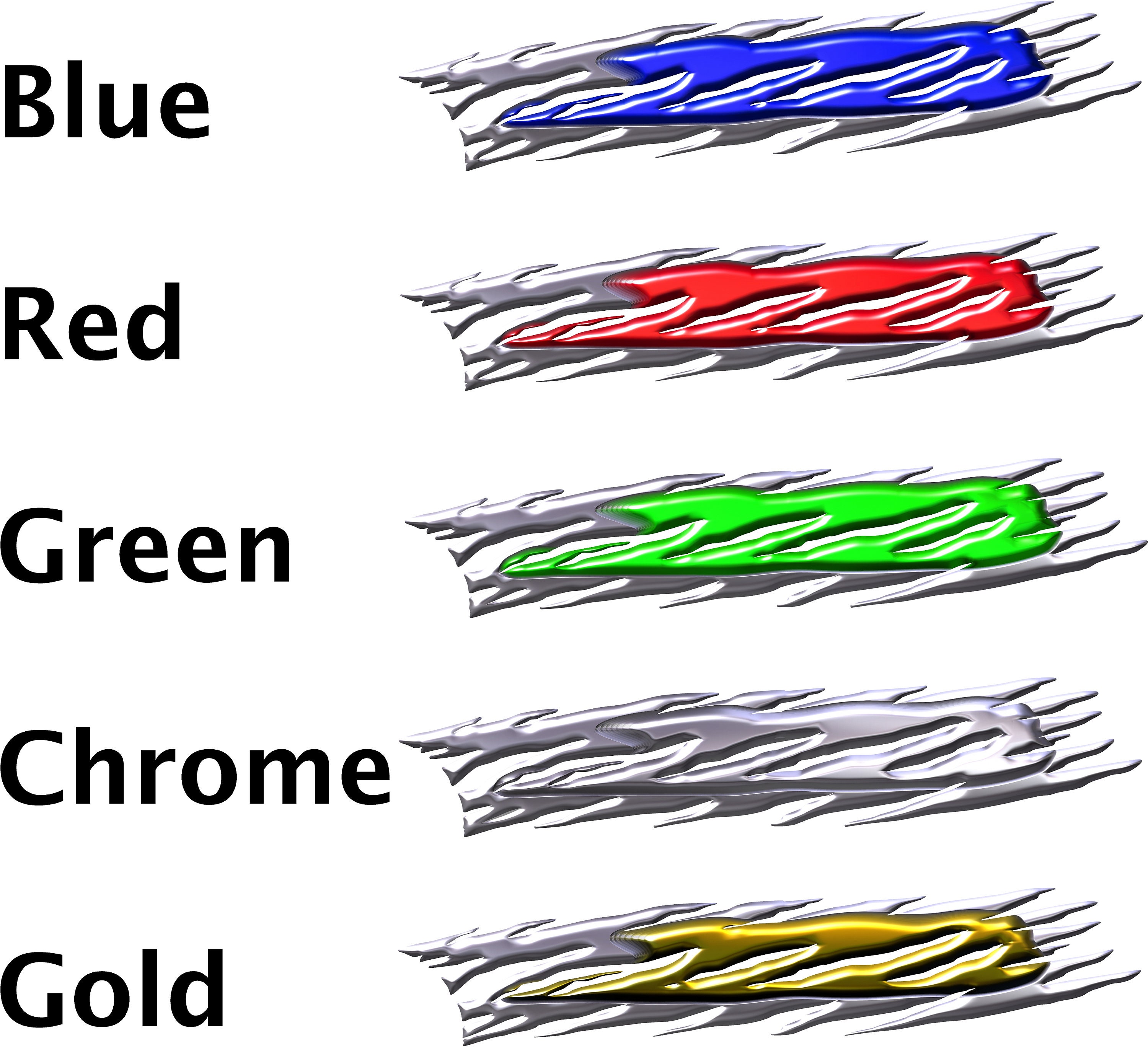 Chrome flame decals best sale