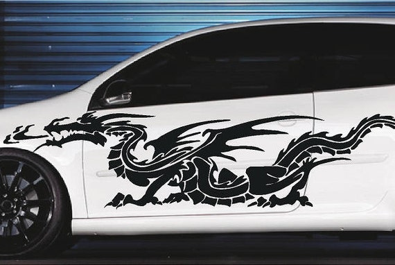 Dragons attack wave car & truck half wrap